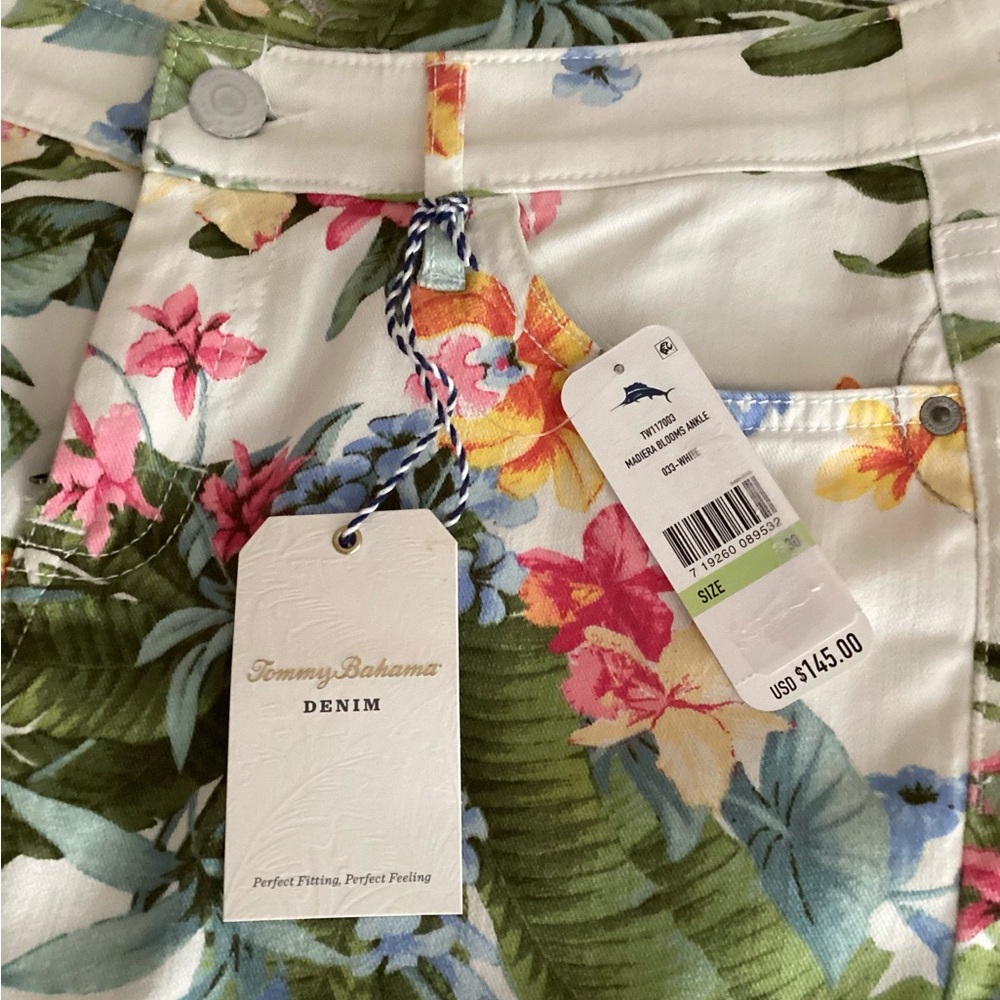 Tommy Bahama Floral Skinny Jeans Sz 30 - Picture 3 of 6